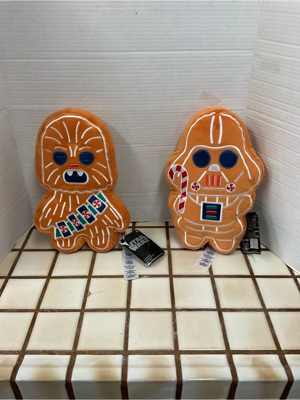 Star Wars Gingerbread Chewbacca & Darth Vader Plush Duo - Orange